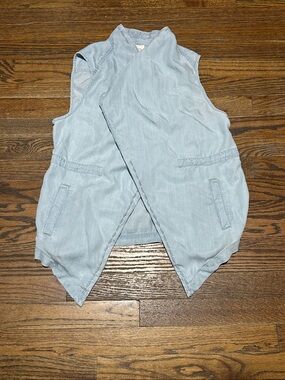 Chico's Light Blue Sleeveless Wrap-Front Vest